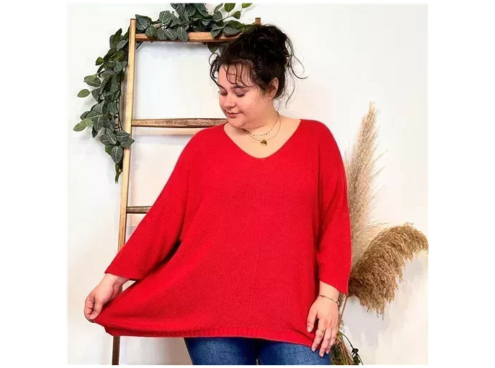 Z163- Pull Nid d'Abeille (Gt)  🇮🇹 (rouge)