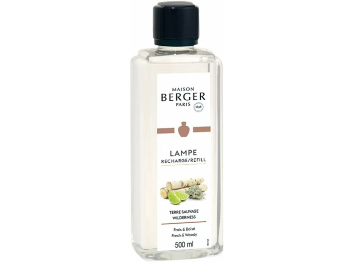 Maison Berger - Recharge Lampe Berger Terre Sauvage - Prête à l'Emploi - Parfume et Purifie - Diffusion Fine, Homogène et Longue Durée - 500ml