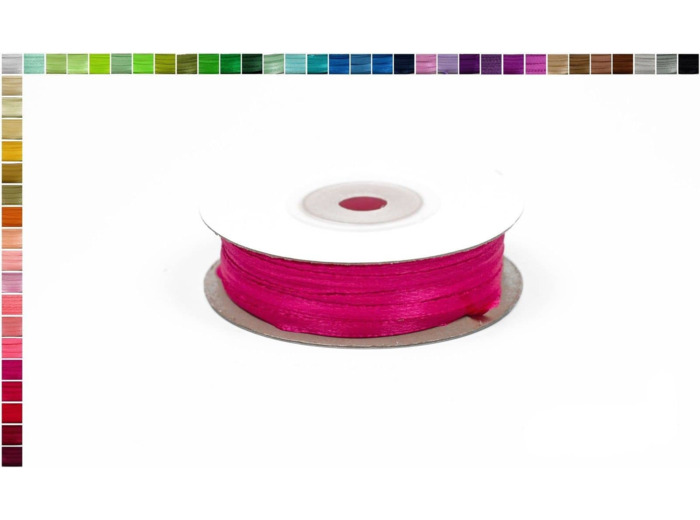 Ruban satin framboise 183 largeur 3 mm