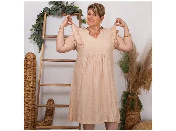 K300- Robe Chisty unie (T44-T52) (beige)