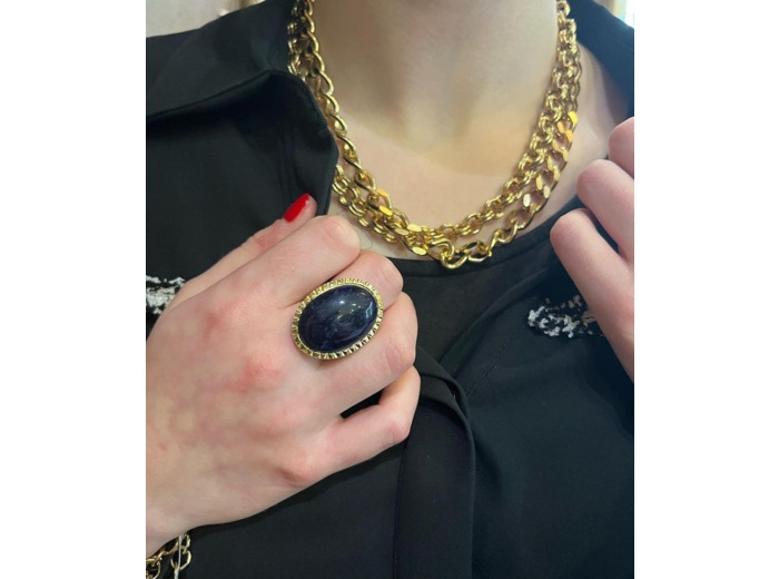 Collier double rend grosse chaîne en plaqué or