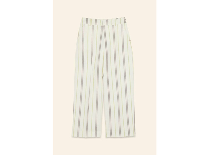 Pantalon à fines rayures multicolores