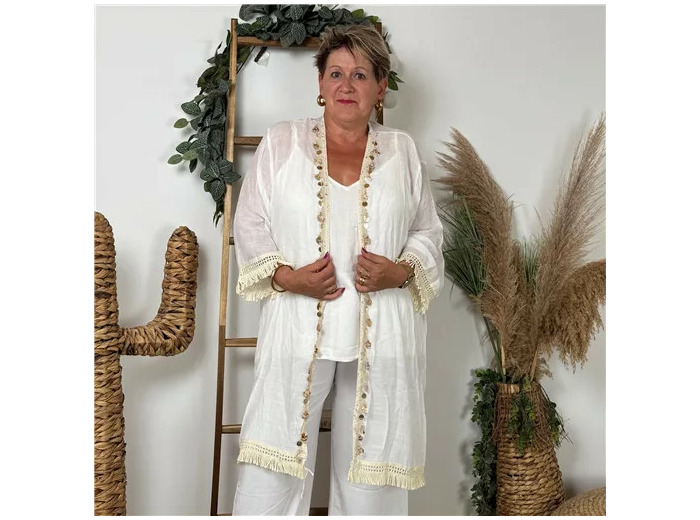 Z300- Gilet Bohême (Gt) (blanc)