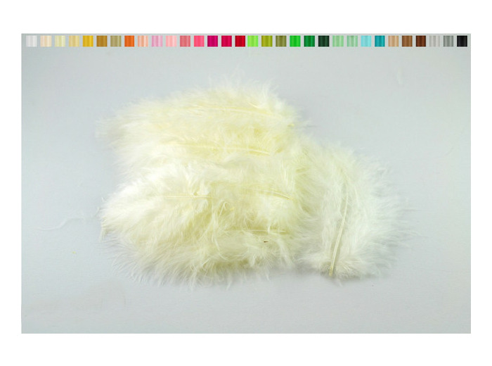 Plumes marabout moelleuse d'environ 10 cm x20 ivoire 810