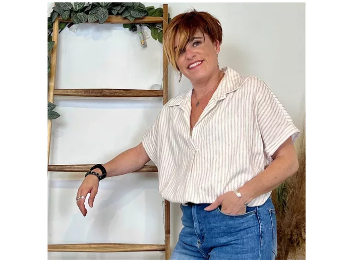 K218- Blouse Rayée (Tu) 🇮🇹 (camel)