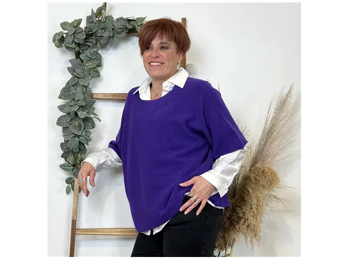 K566- Pull loose Crop-Top (Tu) 🇮🇹 (violet)