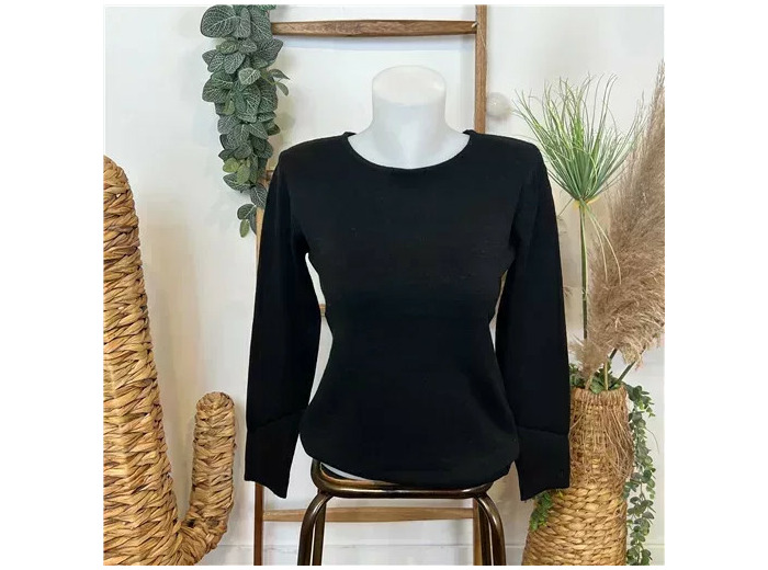 Y262- Pull Laine Cachemire "Tricotonic" (les T38&42) (noir)