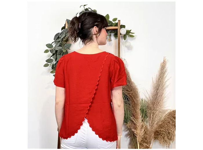 K357- Blouse «By One» (T36-T40) (rouge)