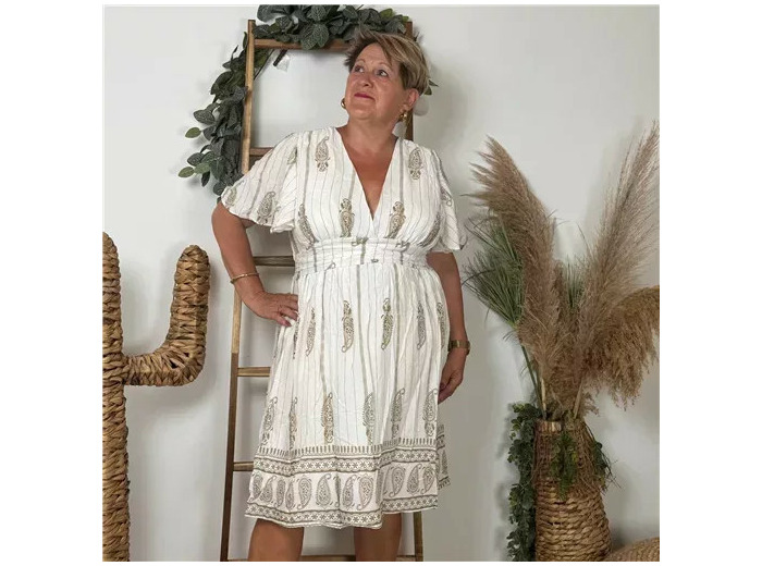 K158- Robe Maëlle (T40-T48) (blanc)