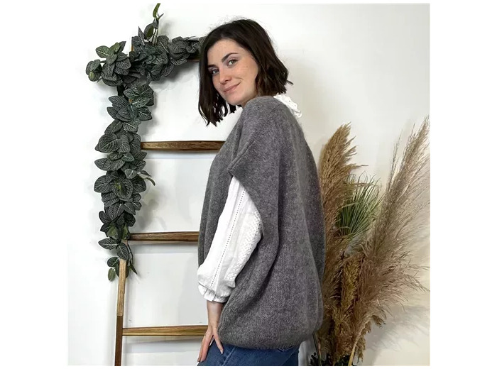 K523- Pull Mohair (Tu) 🇮🇹 (gris)