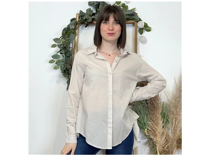 K503- Chemise fluide coton (Tu) 🇮🇹 (beige)