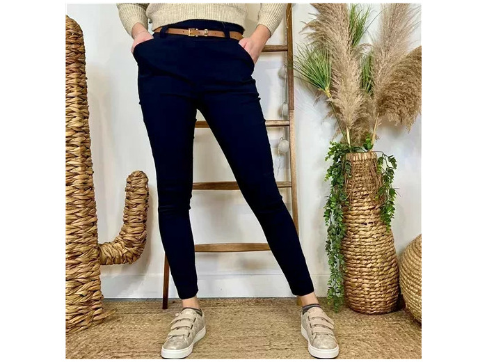 L799- Pantalon Stretch (T36-T46) 🇮🇹 (marine)