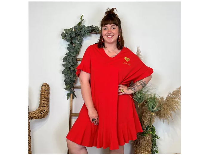 L095- Robe C'Mélodie Coton  🇮🇹 (rouge)