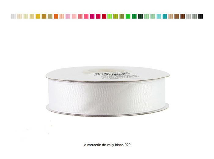 Ruban satin 18 mm de large par bobine de 25m Blanc