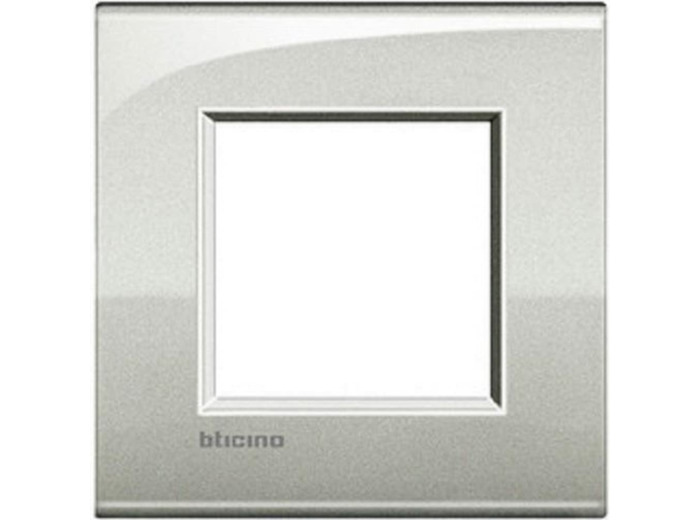BTicino LIVINGLIGHT lne4802gl - Plaque métallique 2 places