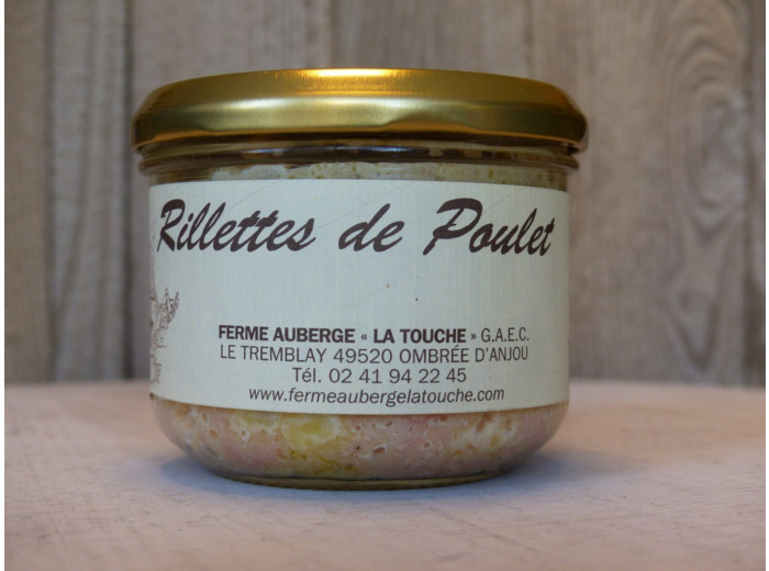Rillettes de poulet (190g)-Ferme auberge "La Touche"