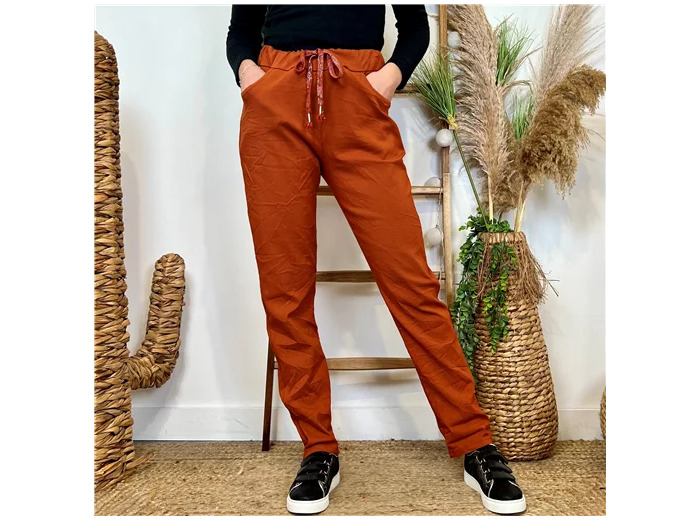 L806- Pantalon stretch (tu) 🇮🇹 (rouille)