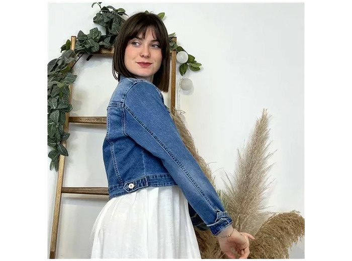 K484- Veste courte Jean Voggo (T36-T44) (denim)