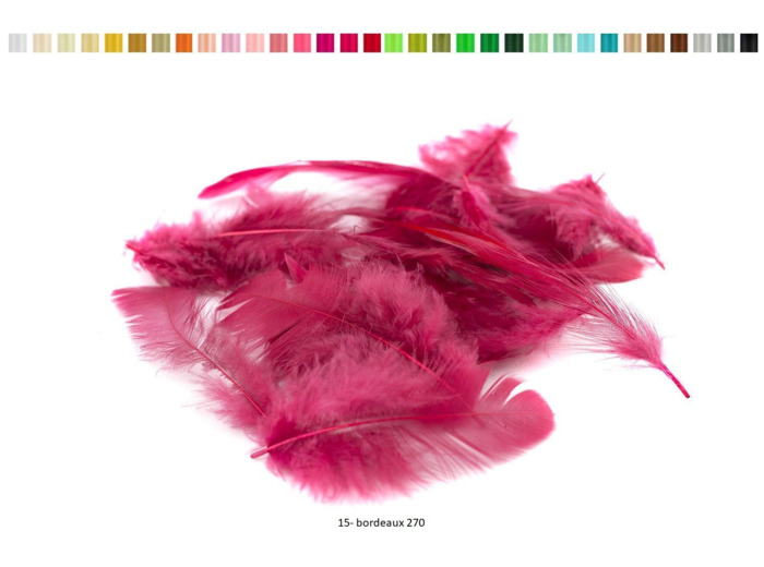 Plumes marabout sachet de 5 g environ 80 pieces par sachet bordeaux 270