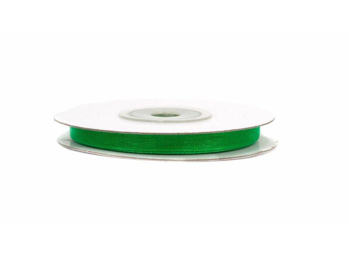 Ruban organza 6 mm de large bobine de 25 metres de long vert fonce