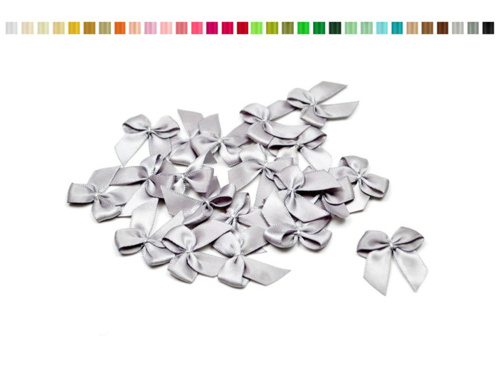sachet de 20 nœuds en satin de belle qualite gris 012