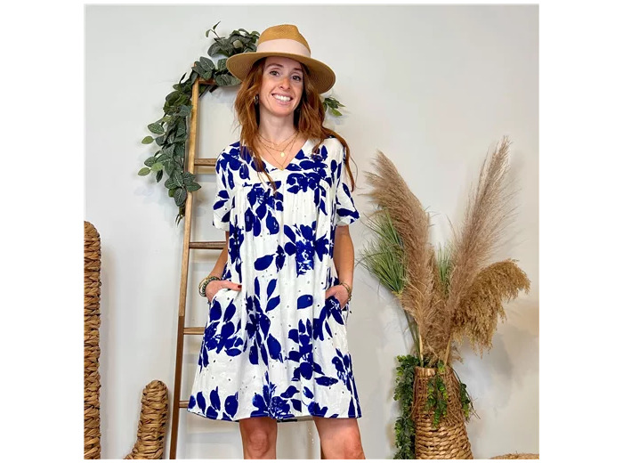 K288- Robe-Short Coton (T36-T40) (blanc)