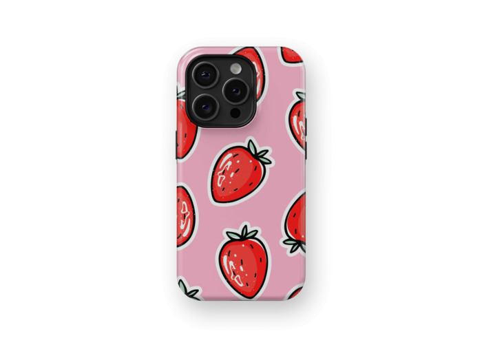 Strawberry Stickers | Coque de téléphone 3D 2en1 Ultra-résistante