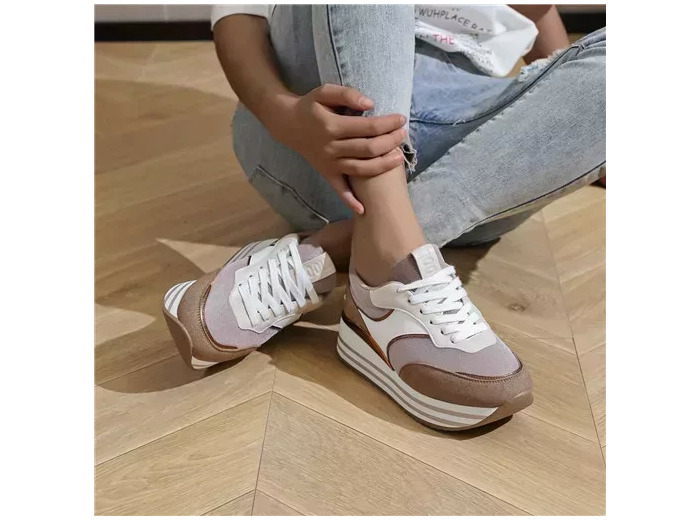 R411- Basket Moow "Plateforme" (T36-T41) (taupe)