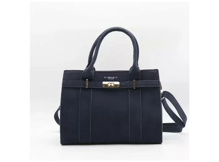 P399- Sac porté main aspect Daim Flora & Co (marine)