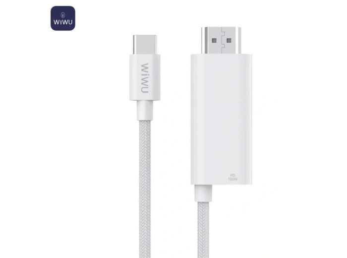 Câble Type-C vers HDMI Wiwu WI-PS001 1.8m Blanc