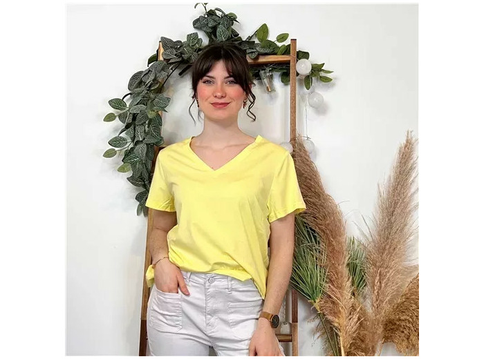 K453- T-shirt Uni (T36-T40) (jaune)