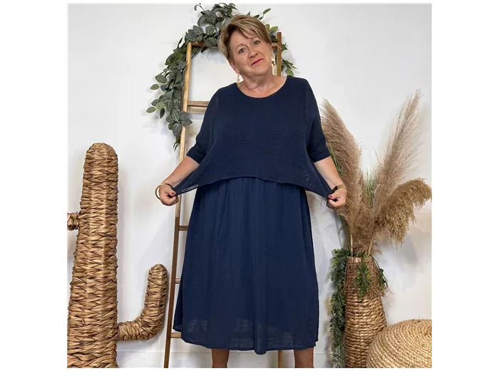 K194- Robe Crop-Top (Tu) (marine)