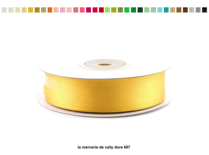 Ruban satin 18 mm de large par bobine de 25m dore