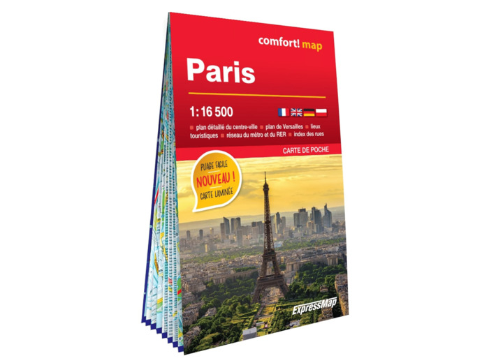 PARIS 1/16.500 (CARTE LAMINEE FORMAT POCHE - PLAN DE VILLE)