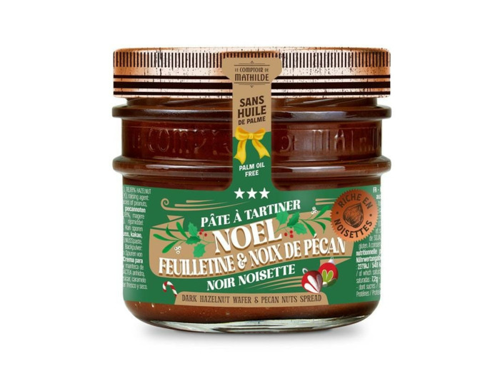 Pâte A Tartiner Noir Noël Feuilletine Et Noix De Pécan 250G