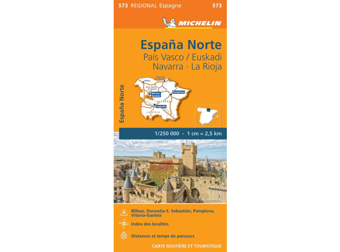CARTE REGIONALE ESPAGNE NORD : PAIS VASCO/EUSKADI NAVARRA, LA RIOJA