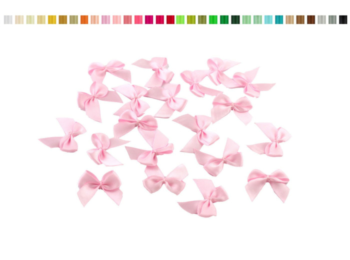 sachet de 20 nœuds en satin de belle qualite rose tendre