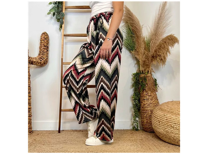 L755- Pantalon ZigZag (Tu) 🇮🇹 (noir)