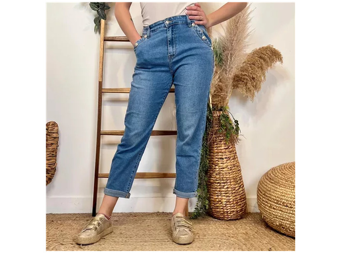 N017- Jean 7/8ème Mom (T36-T44) (denim)