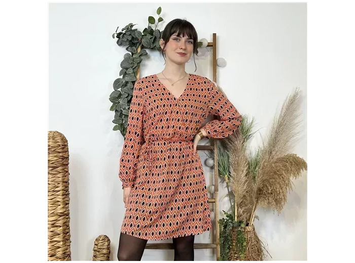 K591- Robe Akoz Losanges (T36-T42) (orange)