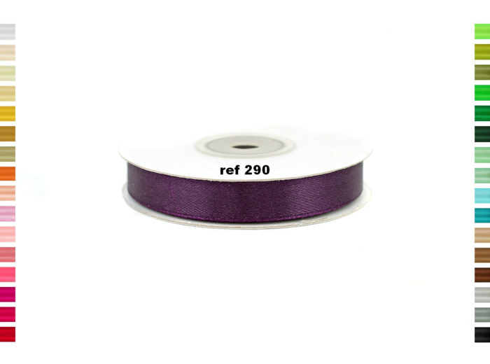 Ruban satin aubergine 290 Largeur 12 mm