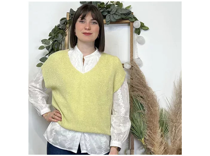 K506- Pull débardeur Lurex (Tu) (jaune)