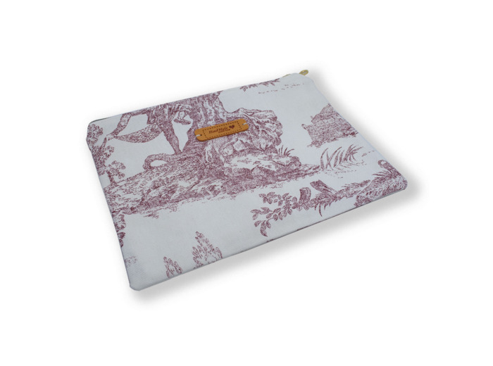 Pochette toile de Jouy 24cm x 19cm