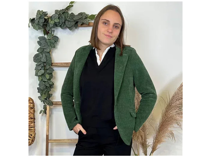 K887- Blazer velour “Italie” (T38-T44) (vert sapin)