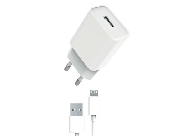 MYWAY PACK CHARGEUR SECTEUR 12W + CABLE USB-A LIGHTNING BLANC