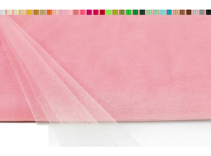 Tulle souple et fin en 150 cm de large et 10 metres de long Vieux rose