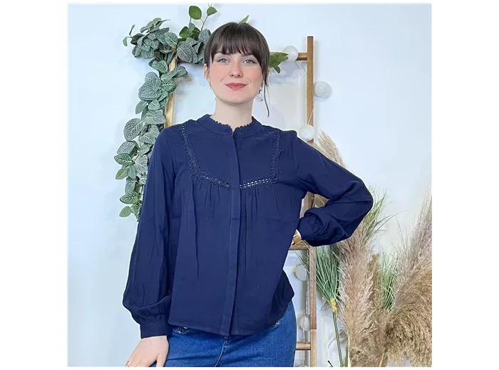 K515- Chemise « Maëlle » (T36-T40) (marine)