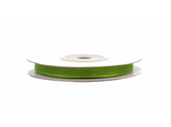 Ruban organza 6 mm de large bobine de 25 metres de long vert kaki