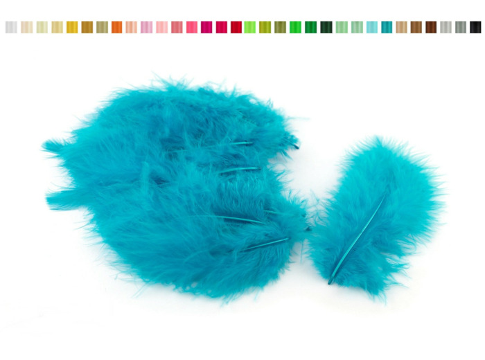 Plumes marabout moelleuse d'environ 10 cm x20 turquoise fonce 340D
