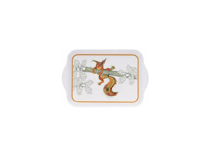 KIUB Mini Plateau avec des animaux - motif Ecureuil - mélamine de qualité - Taille Mini 14*21 CM